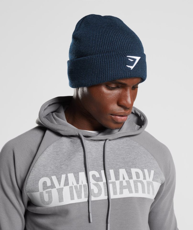 Czapki Beanie Gymshark Sharkhead Granatowe | PL 876HKA